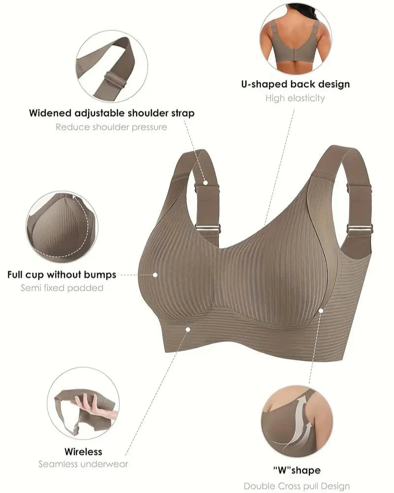 Women's Solid Adjustable Wireless Bra