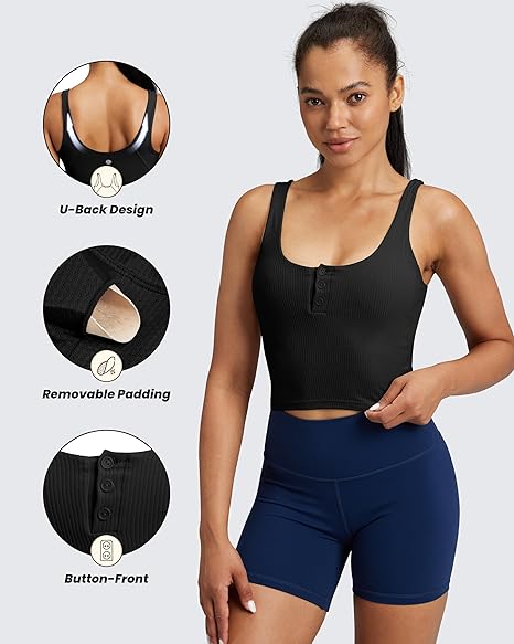 Front Button Padded Built In Bra Top - Buy 1 Get 1 Free