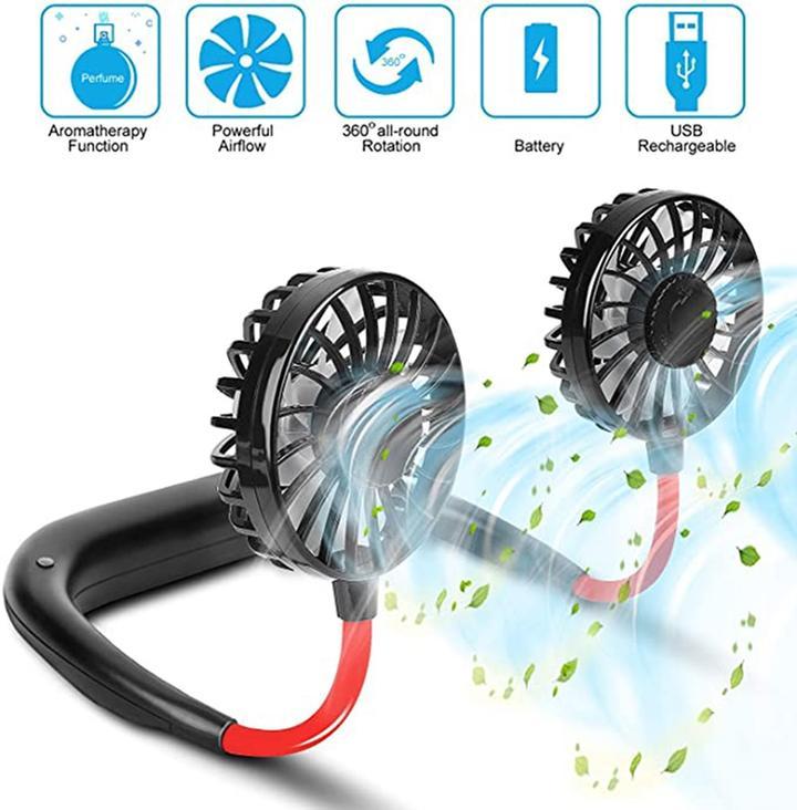 PORTABLE USB HANDS-FREE AIR COOLER FAN NECKBAND