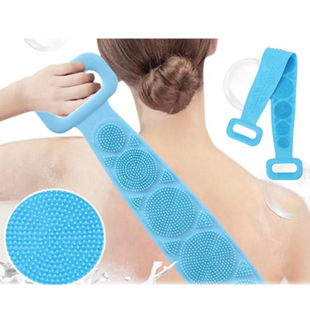 Silicone Bath Body Brush with Shampoo Dispenser + Body Back Scrubber (Combo Pack)