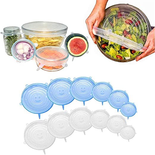 SILICONE REUSABLE STRETCH LIDS (SET OF 6)- BUY 1 GET 1 FREE