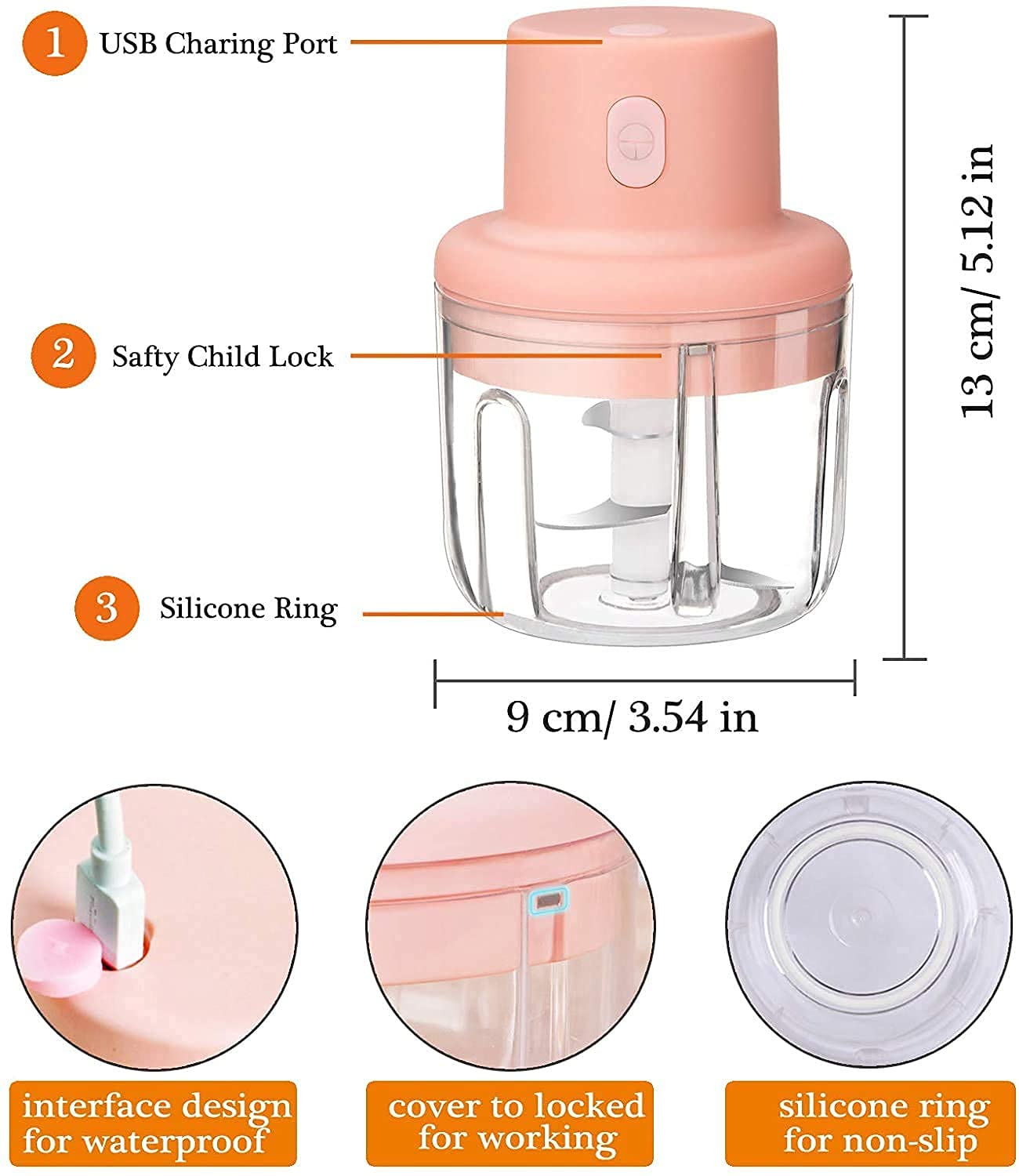 Electric Food Chopper and Grinder (USB Rechargeable)