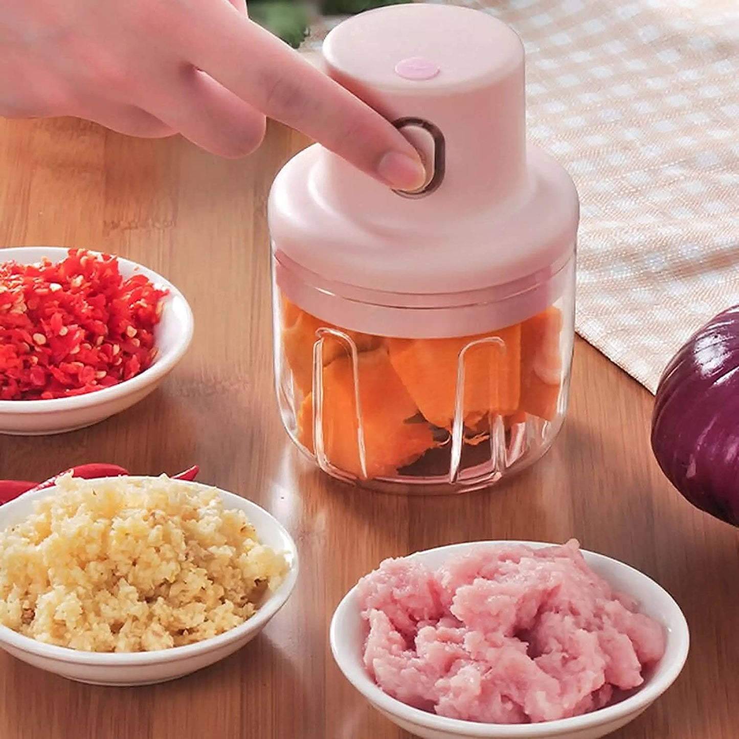 Electric Food Chopper and Grinder (USB Rechargeable)