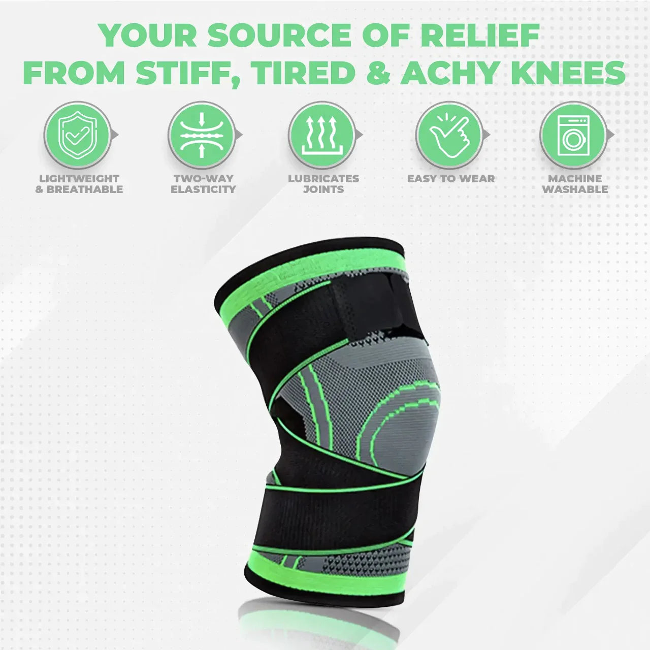 3D KNEE Support Brace with Belt for Men & Women ( SET OF 2 ) (FREESIZE)
