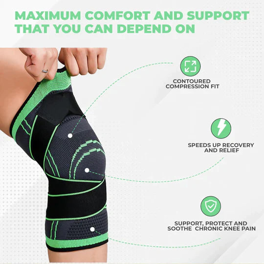 3D KNEE Support Brace with Belt for Men & Women ( SET OF 2 ) (FREESIZE)