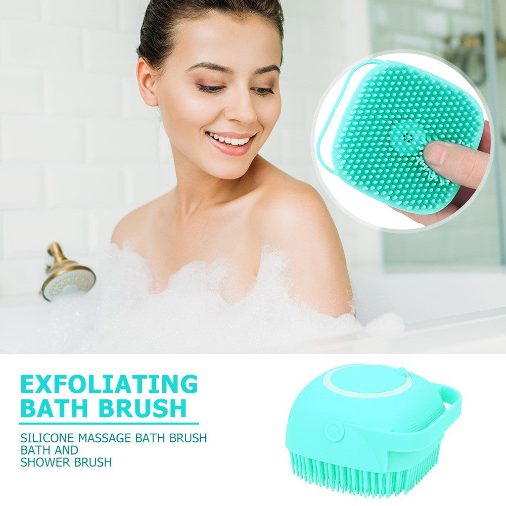 Silicone Bath Body Brush with Shampoo Dispenser + Body Back Scrubber (Combo Pack)