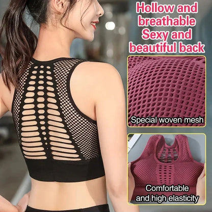 Push-Up Breathable Mesh Sports Bra