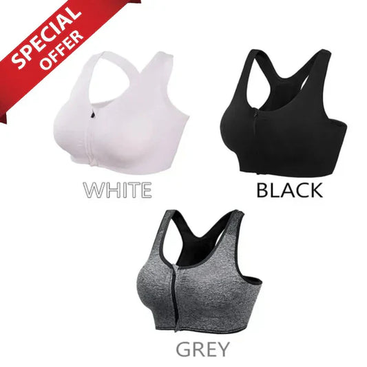 Anti-Bounce Sports Bra With Zipper