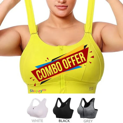 Anti-Bounce Sports Bra With Zipper