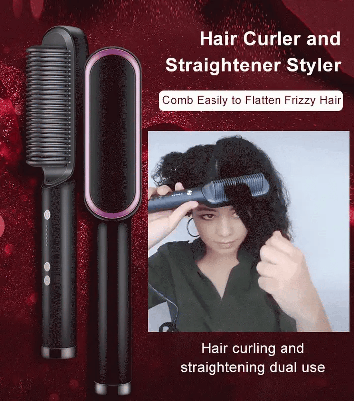 Hair Straightener Comb: 3-in-1 Styling Brush