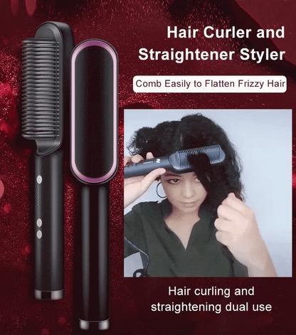 Hair Straightener Comb: 3-in-1 Styling Brush