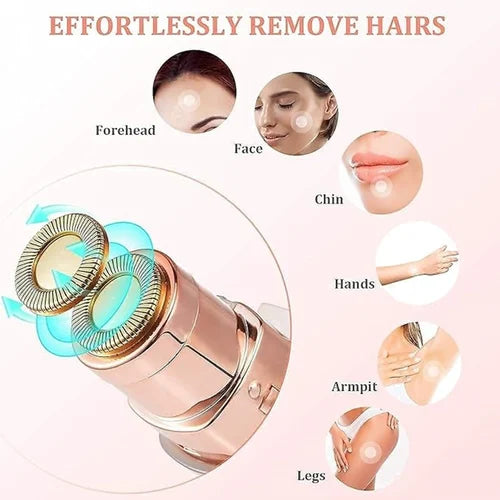 2 in 1 USB Rechargeable Eyebrow & Facial Hair Trimmer for Women