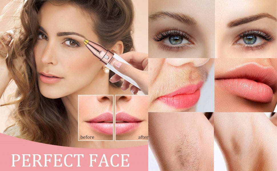 2 in 1 USB Rechargeable Eyebrow & Facial Hair Trimmer for Women