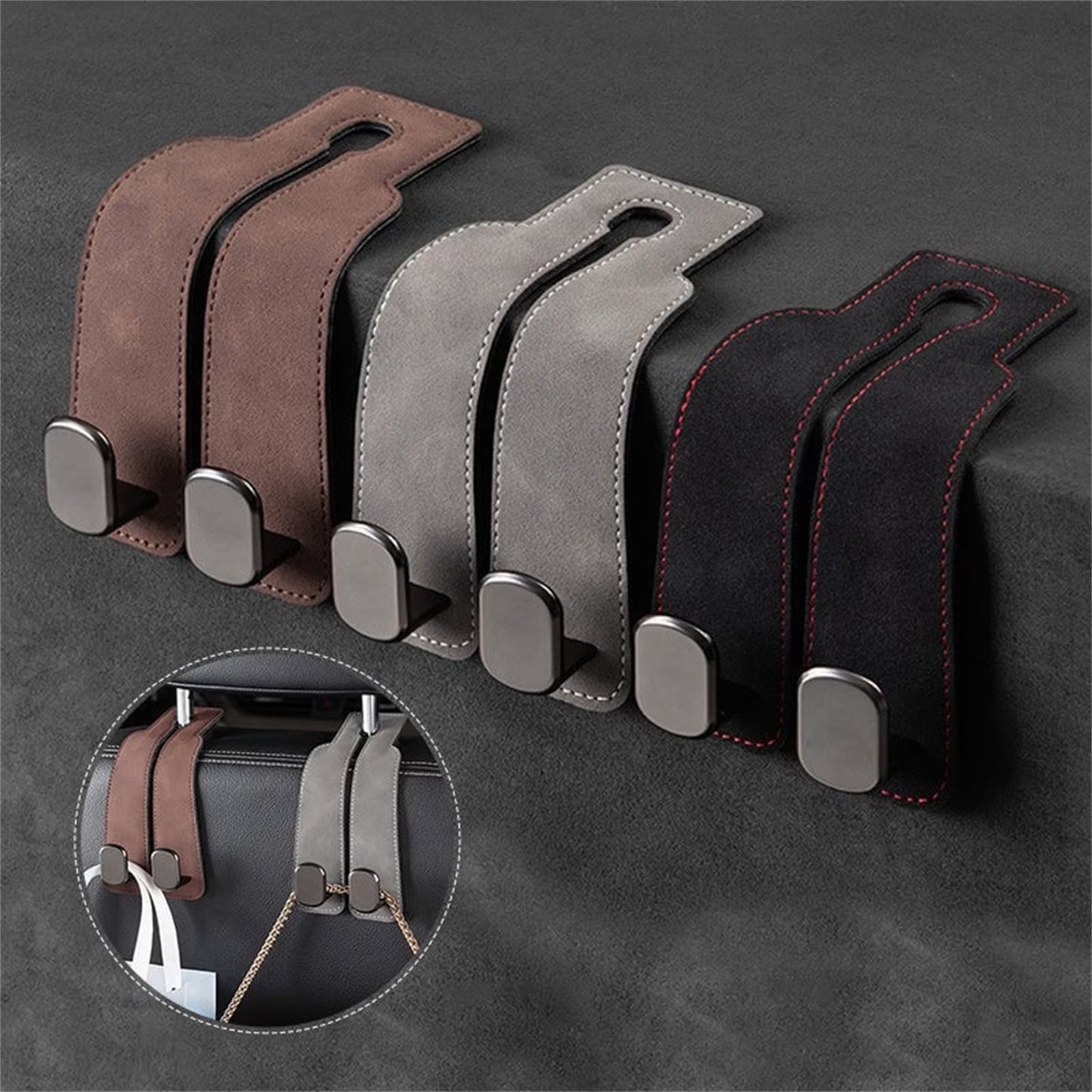 Car Seat Headrest Hook | Vegan Leather Hooks