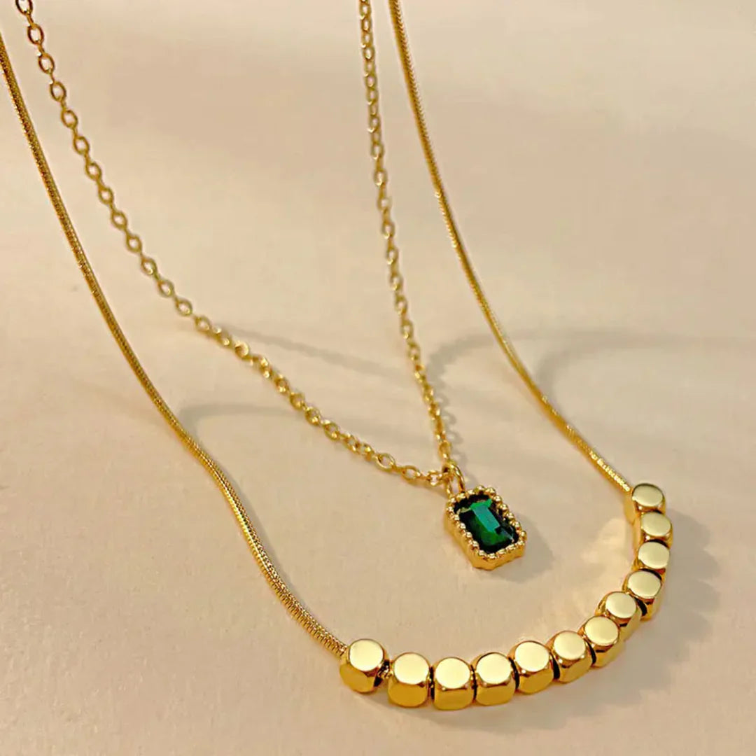 Emerald Vine Necklace - Gold
