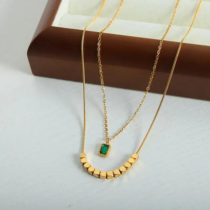 Emerald Vine Necklace - Gold