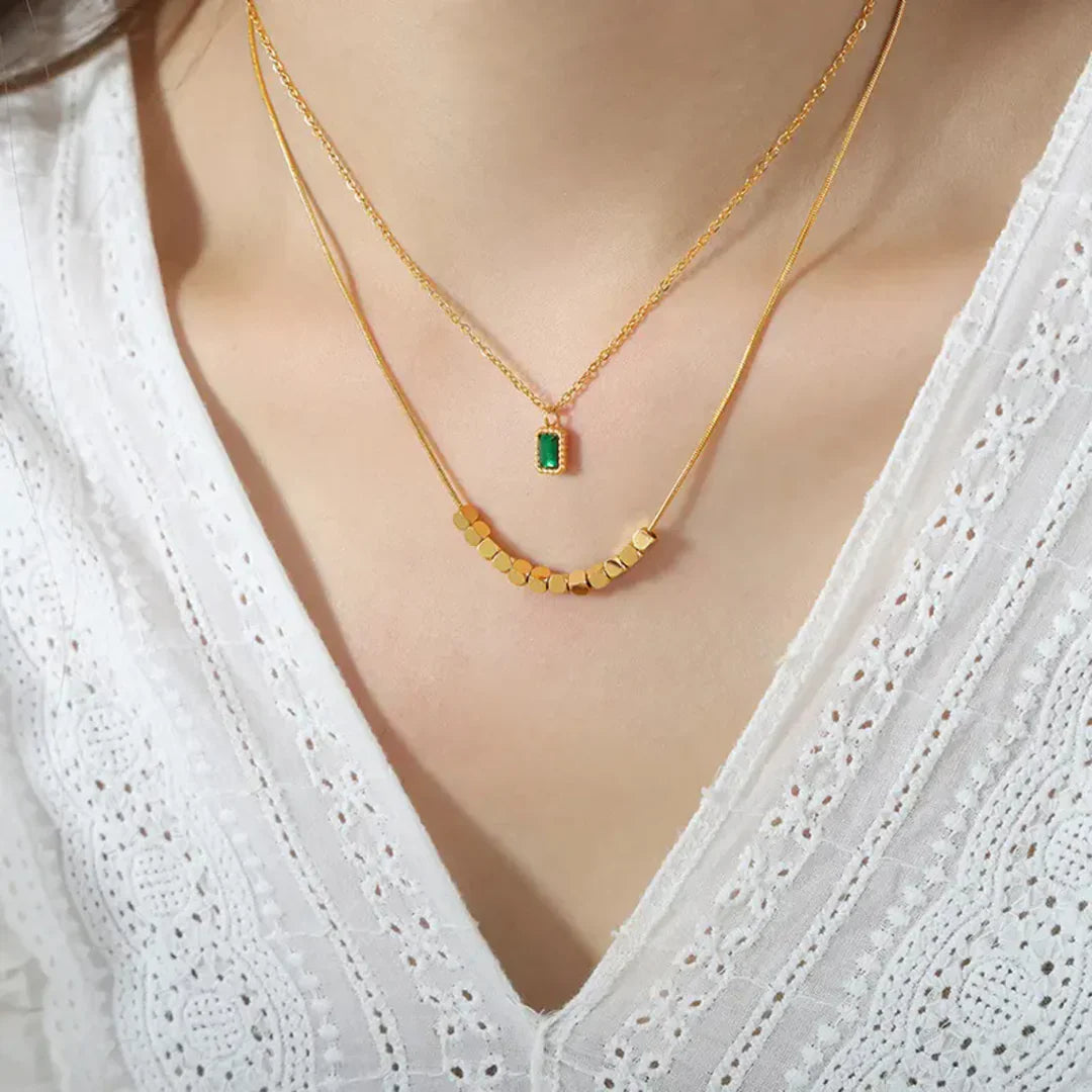 Emerald Vine Necklace - Gold