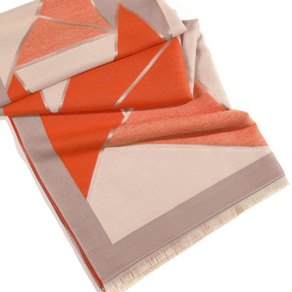 Velvet Geometric Scarf - Orange