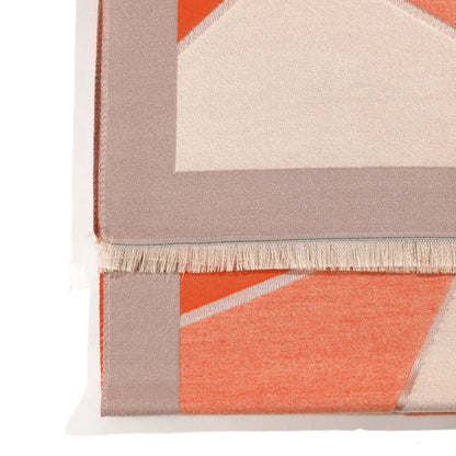 Velvet Geometric Scarf - Orange