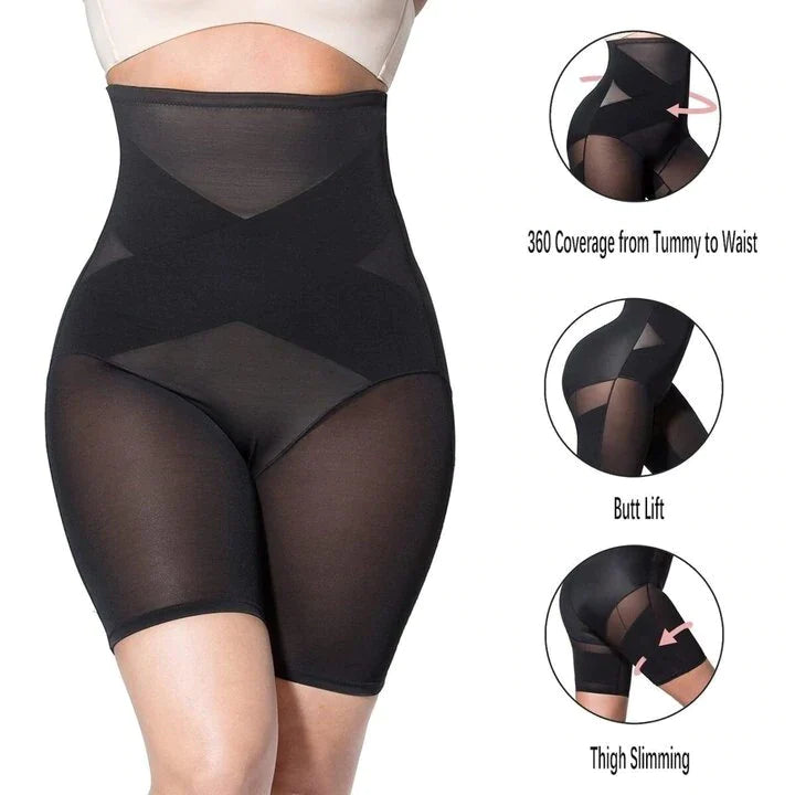 Cross Compression Abs Shaping Pants Women Flattens Tummy Lifts