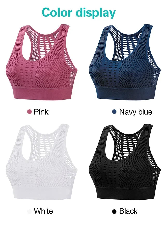 Push-Up Breathable Mesh Sports Bra