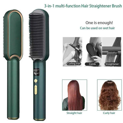 Hair Straightener Comb: 3-in-1 Styling Brush