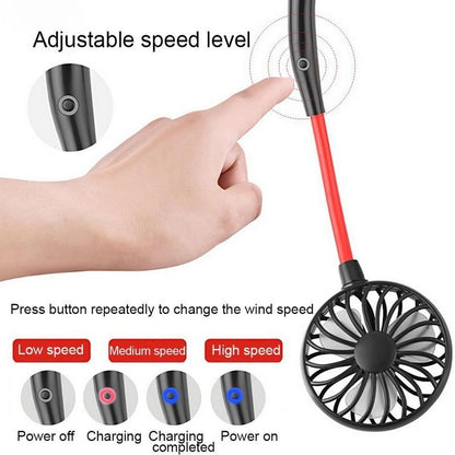 PORTABLE USB HANDS-FREE AIR COOLER FAN NECKBAND