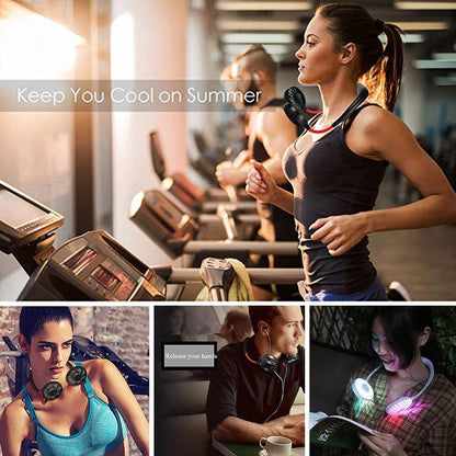 PORTABLE USB HANDS-FREE AIR COOLER FAN NECKBAND