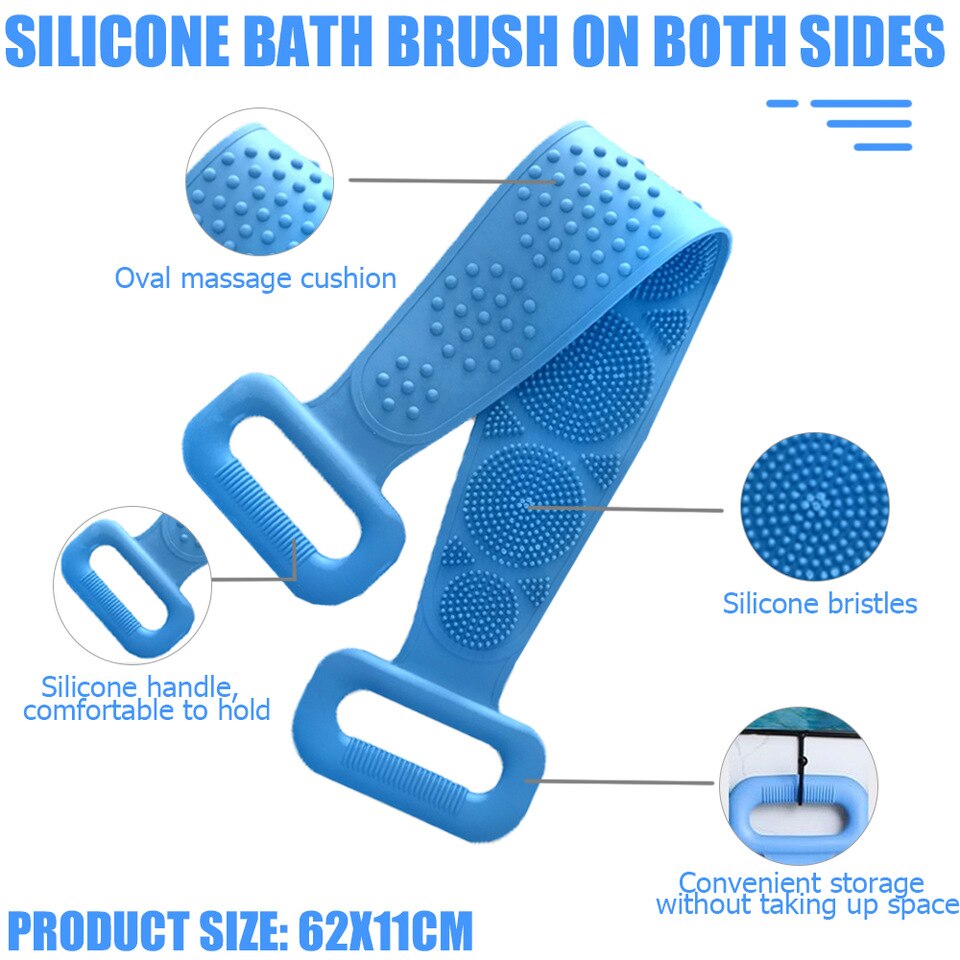 Silicone Bath Body Brush with Shampoo Dispenser + Body Back Scrubber (Combo Pack)