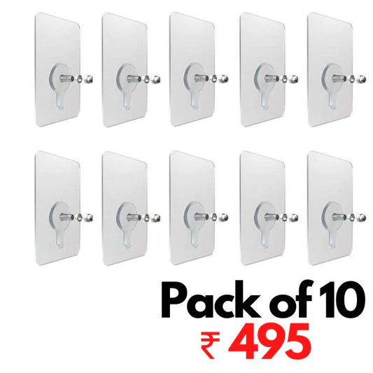 Drill Free Adhesive Hooks (Pack Of 10)