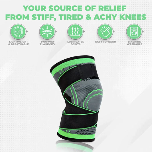 3D KNEE Support Brace with Belt for Men & Women ( SET OF 2 ) (FREESIZE)